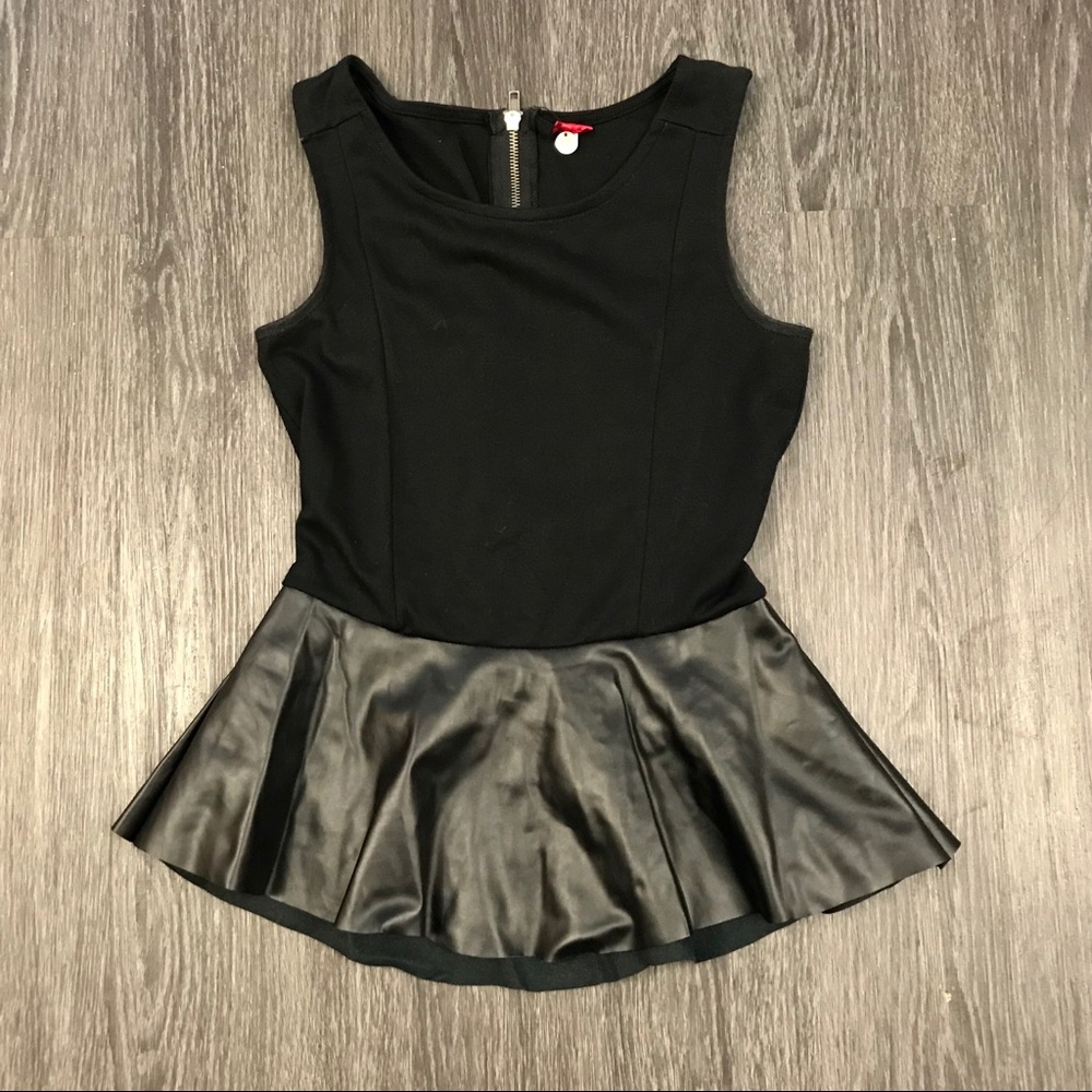 Black top with leather detail