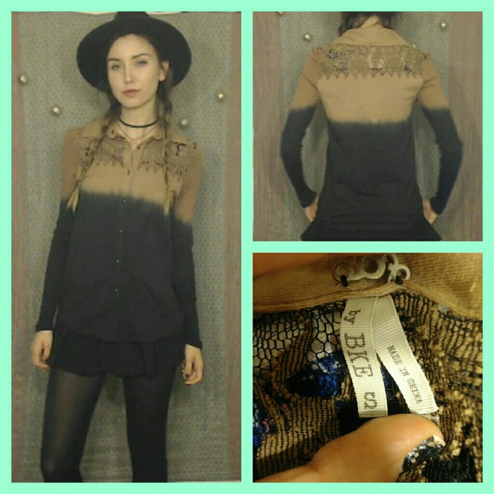 🐴BKE Country Ombre Button Up Blouse, Small🐴