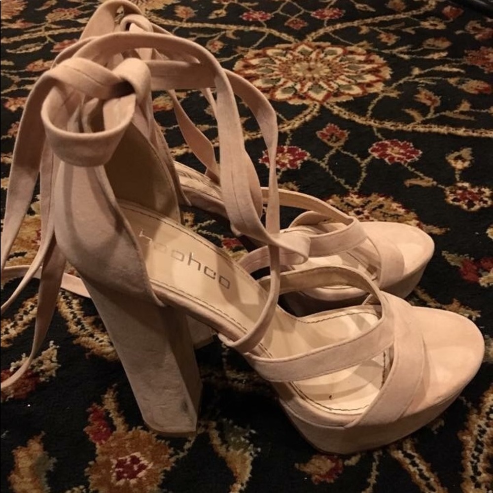 boohoo nude strappy heels