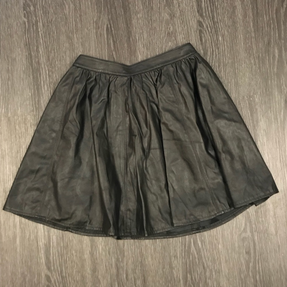 Black leather skirt