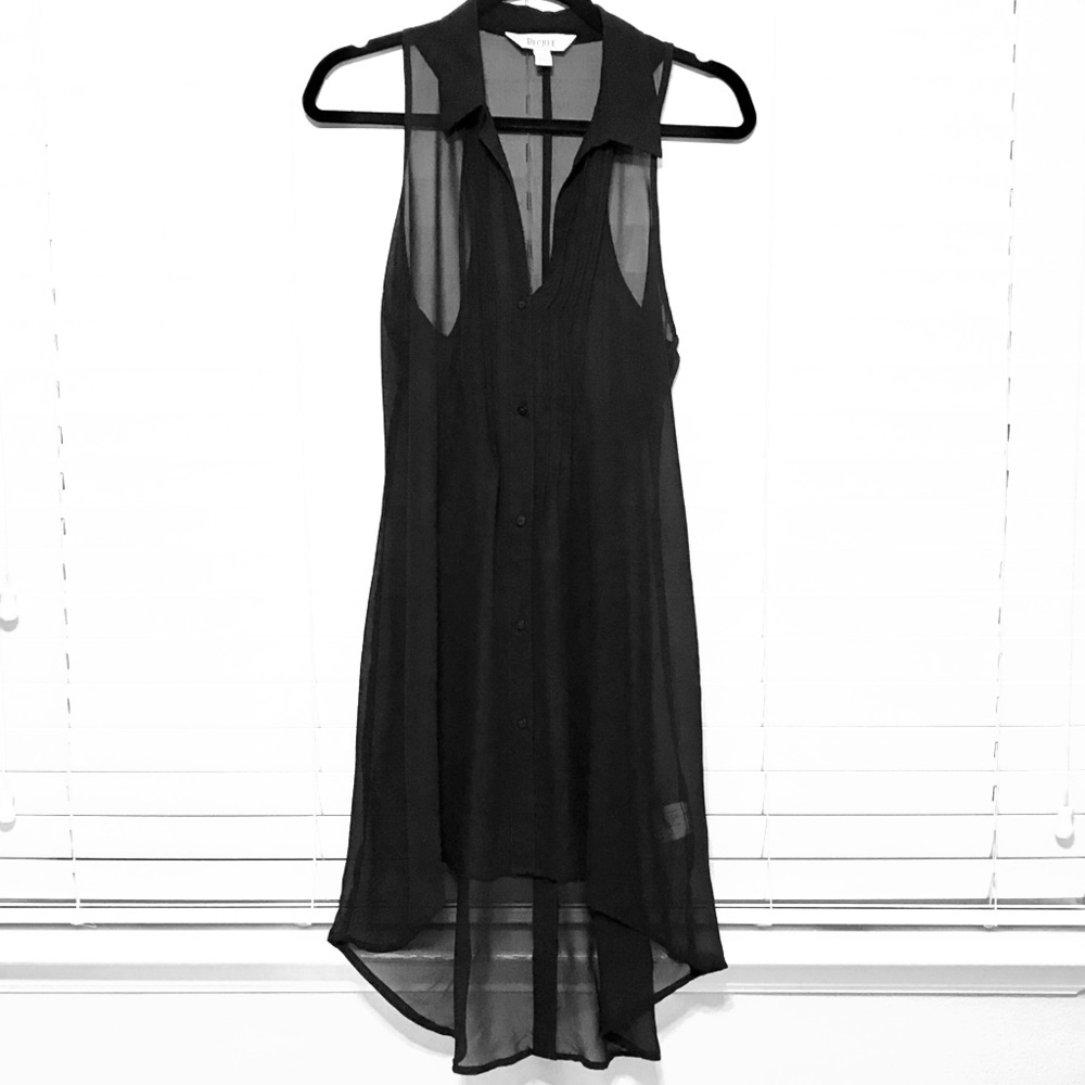 Decree Black Sheer Mesh High Low Dress Size Small