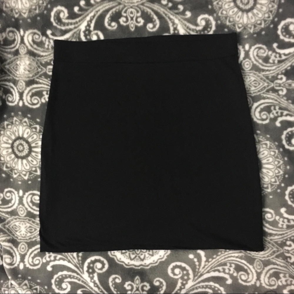 Black mini skirt