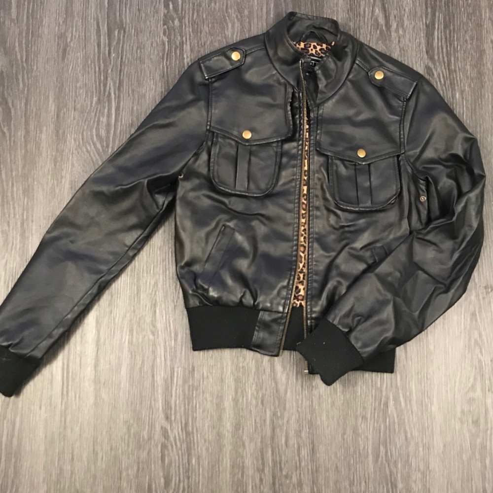 Black leather jacket