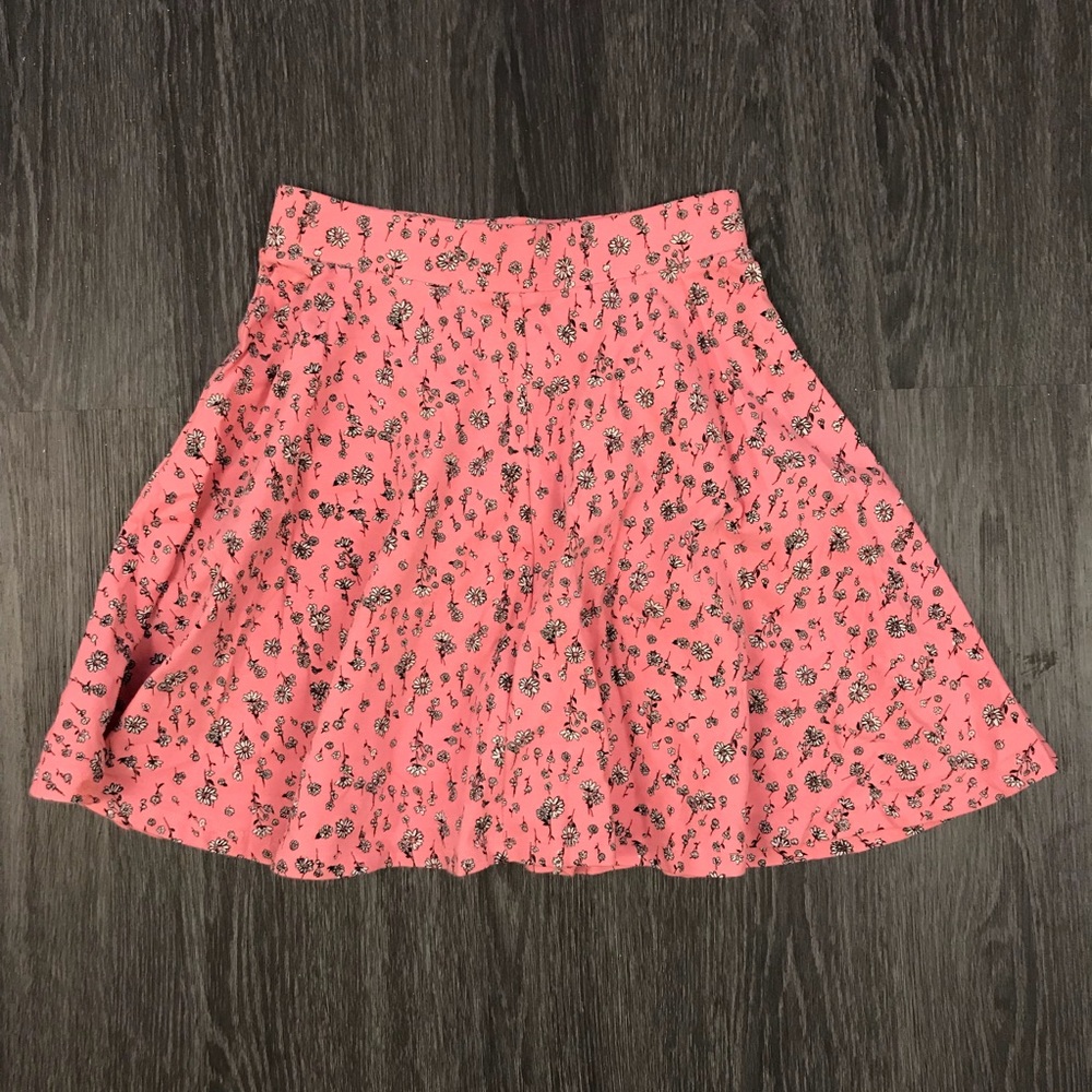 Pink print skater skirt