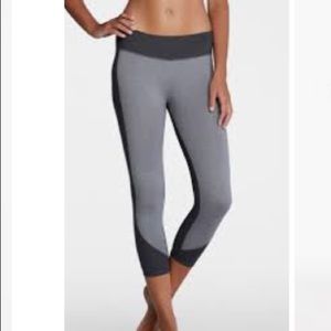 Charcoal and light grey fabletic cropped leggings