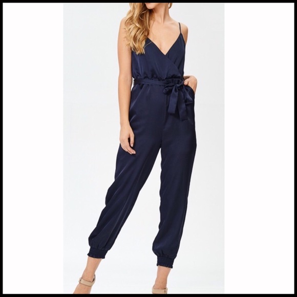 Navy Jogger Jumpsuit - Picture 2 of 7