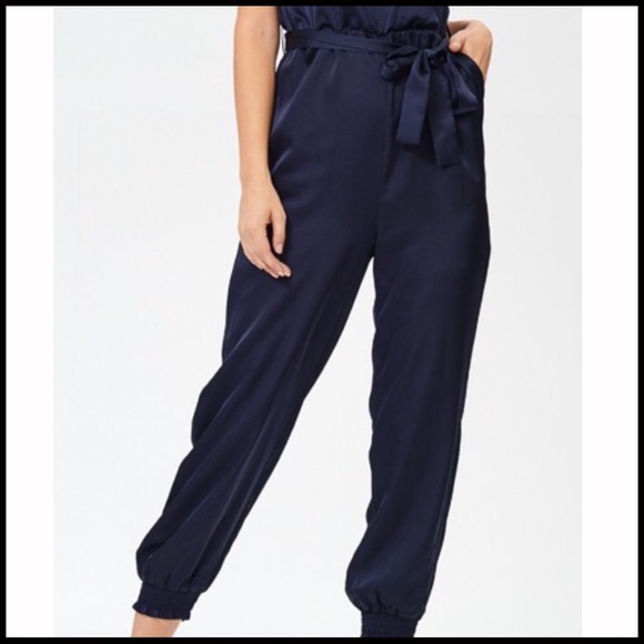 Navy Jogger Jumpsuit - Picture 3 of 7