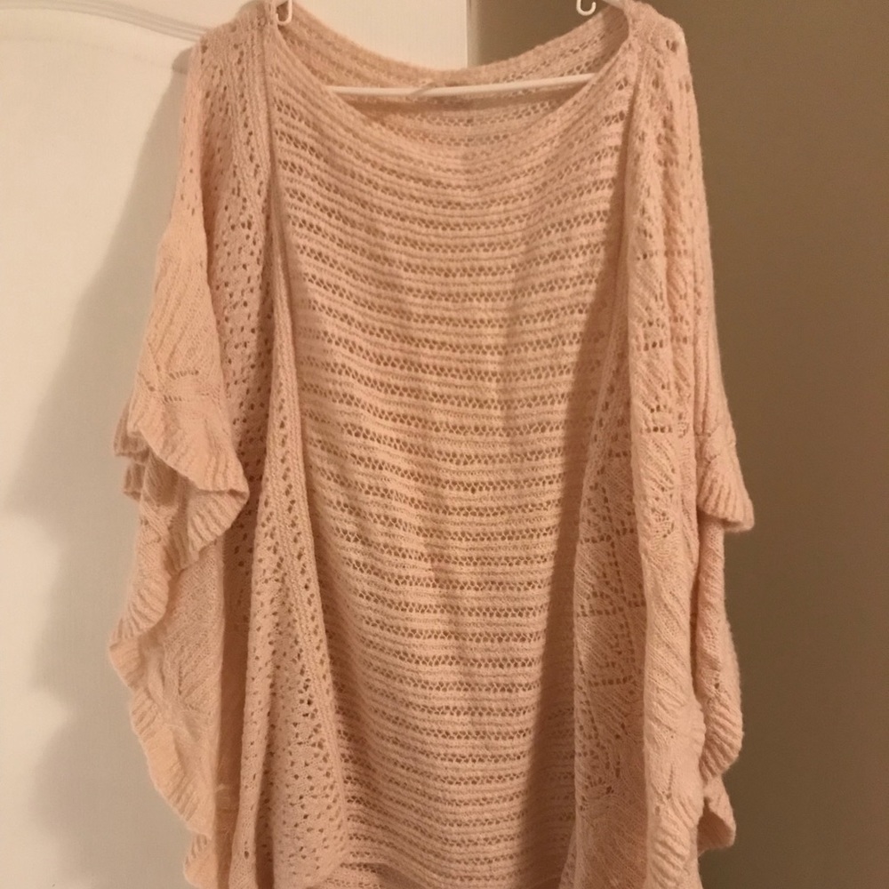 Free People Knit blush pink poncho