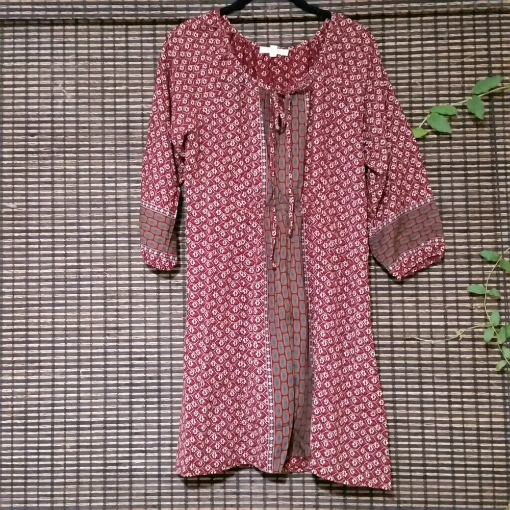 NWOT Red Multi Printed Boho Dress Size M