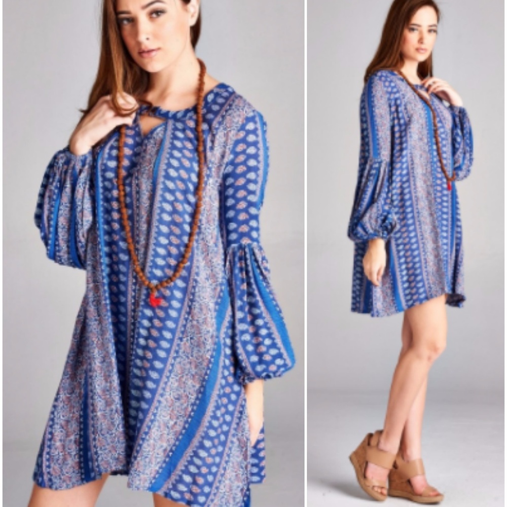 Baby Doll Paisley Print Tunic/Dress Plus Size - Picture 5 of 8