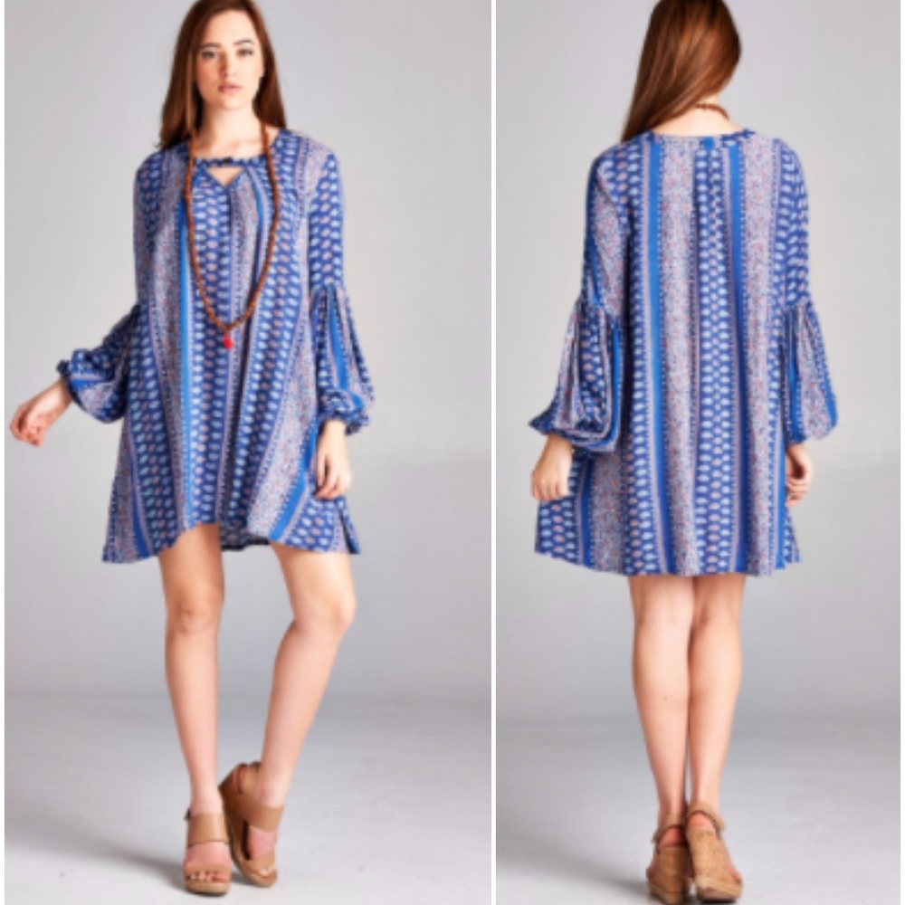 Baby Doll Paisley Print Tunic/Dress Plus Size - Picture 2 of 8