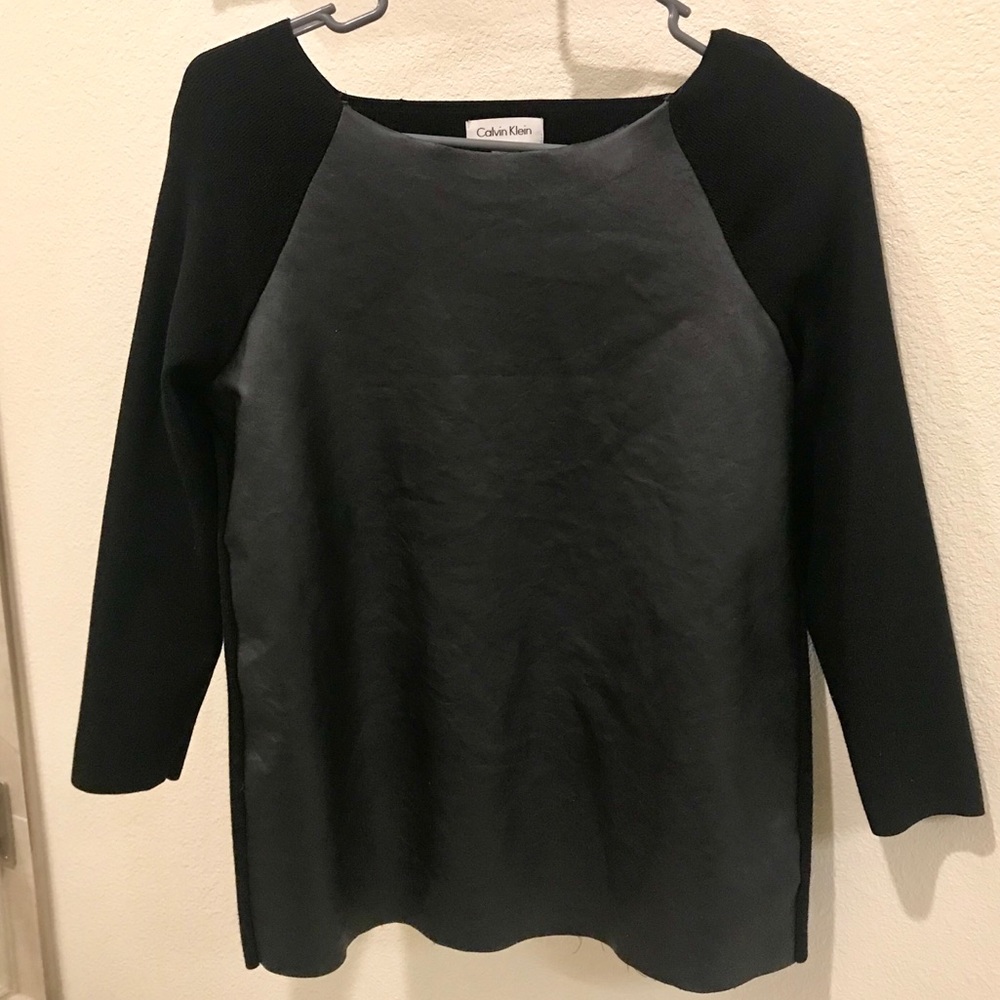 Calvin Klein Faux Leather Shirt