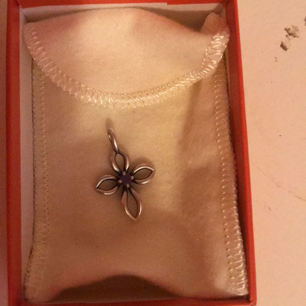 James Avery cross with lavender precious stone