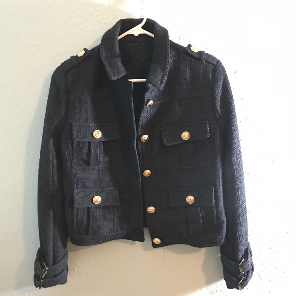 Navy color short coat