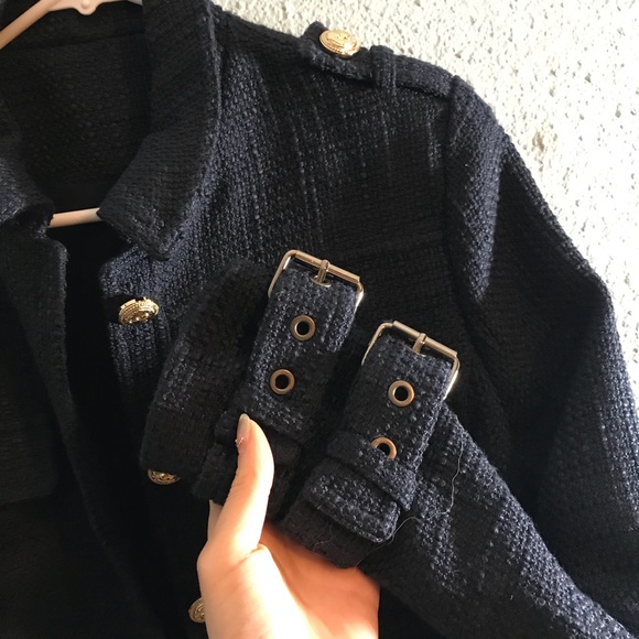 Navy color short coat - Picture 3 of 4