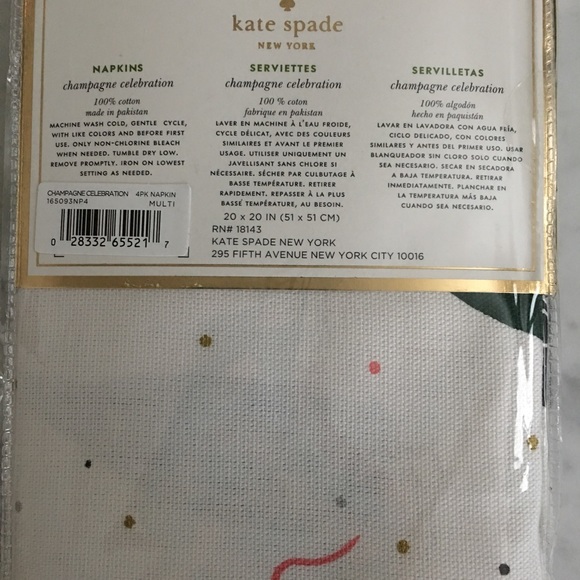 NWT Kate Spade Napkins Set of 4 - Picture 2 of 2