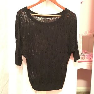 Express Dolman Mesh Black Blouse Top XS