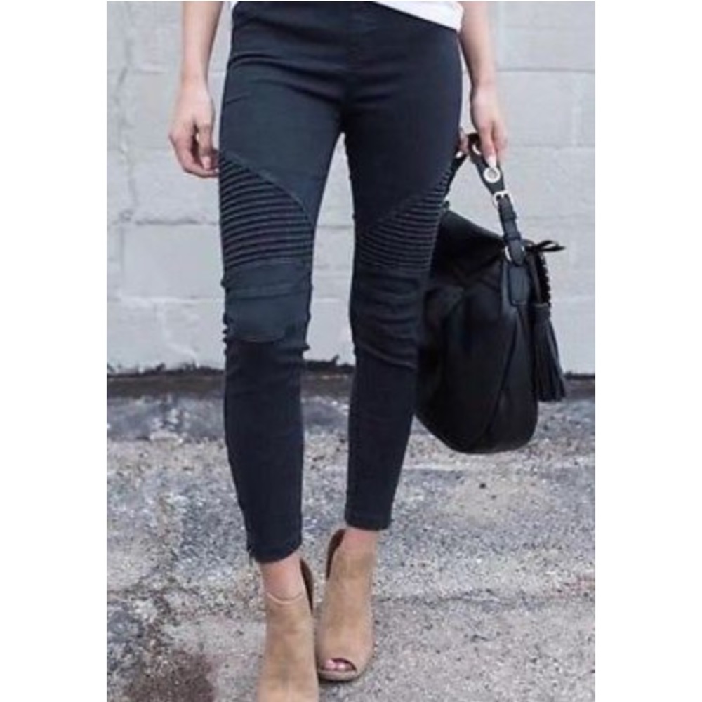 Black Moto Jean Leggings (Size M)