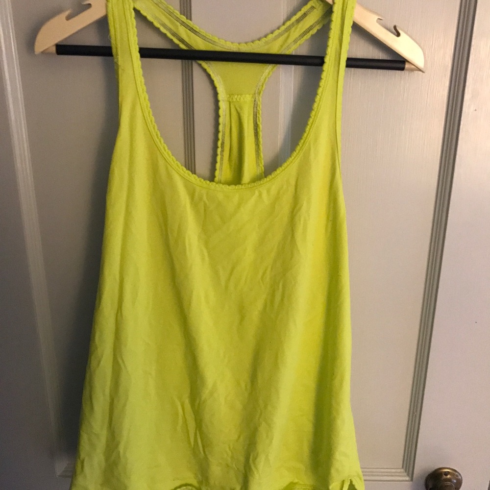 Lululemon razor back tank in neon yellow