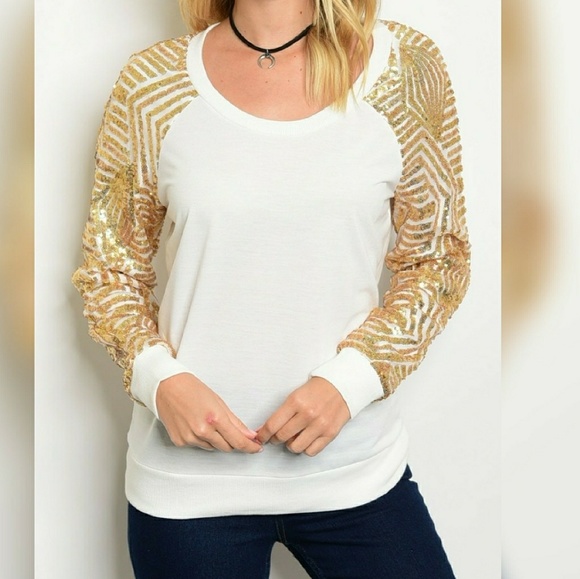 Ivory sequins sweater - Picture 1 of 8