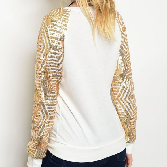 Ivory sequins sweater - Picture 3 of 8