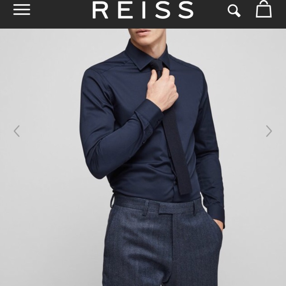 Men's Reiss Slim-fit Stretch Dress Shirt