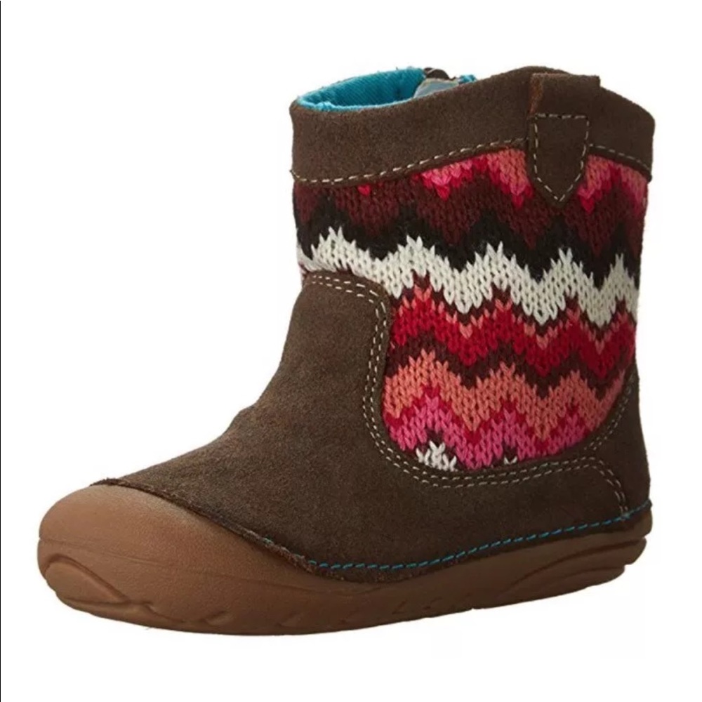 NWT Stride Rite Quinn Baby Boots Brown M or W - Picture 2 of 5