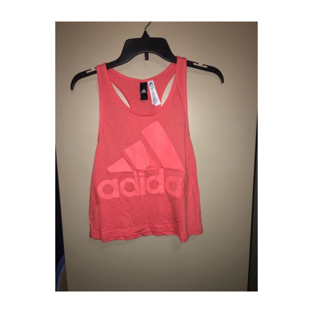 Coral adidas workout tank top
