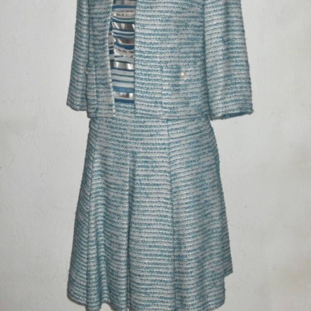 Chanel 3 Piece Suit Jacket Top Skirt NWT 34 XS 0-2 - Picture 6 of 8