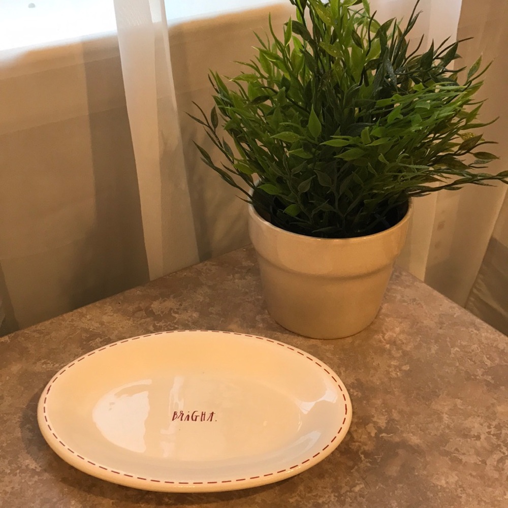Rae Dunn "Bright" small oval plate
