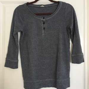 J Crew 3/4 length, navy pin stripped top.