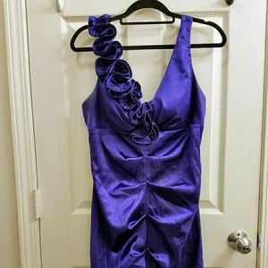 Purple Satin Party Dress