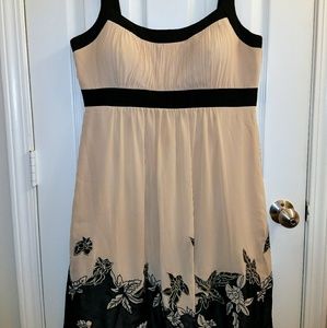 Tan and Black Flowy Dress