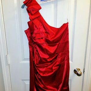 Red Satin Formal Dress