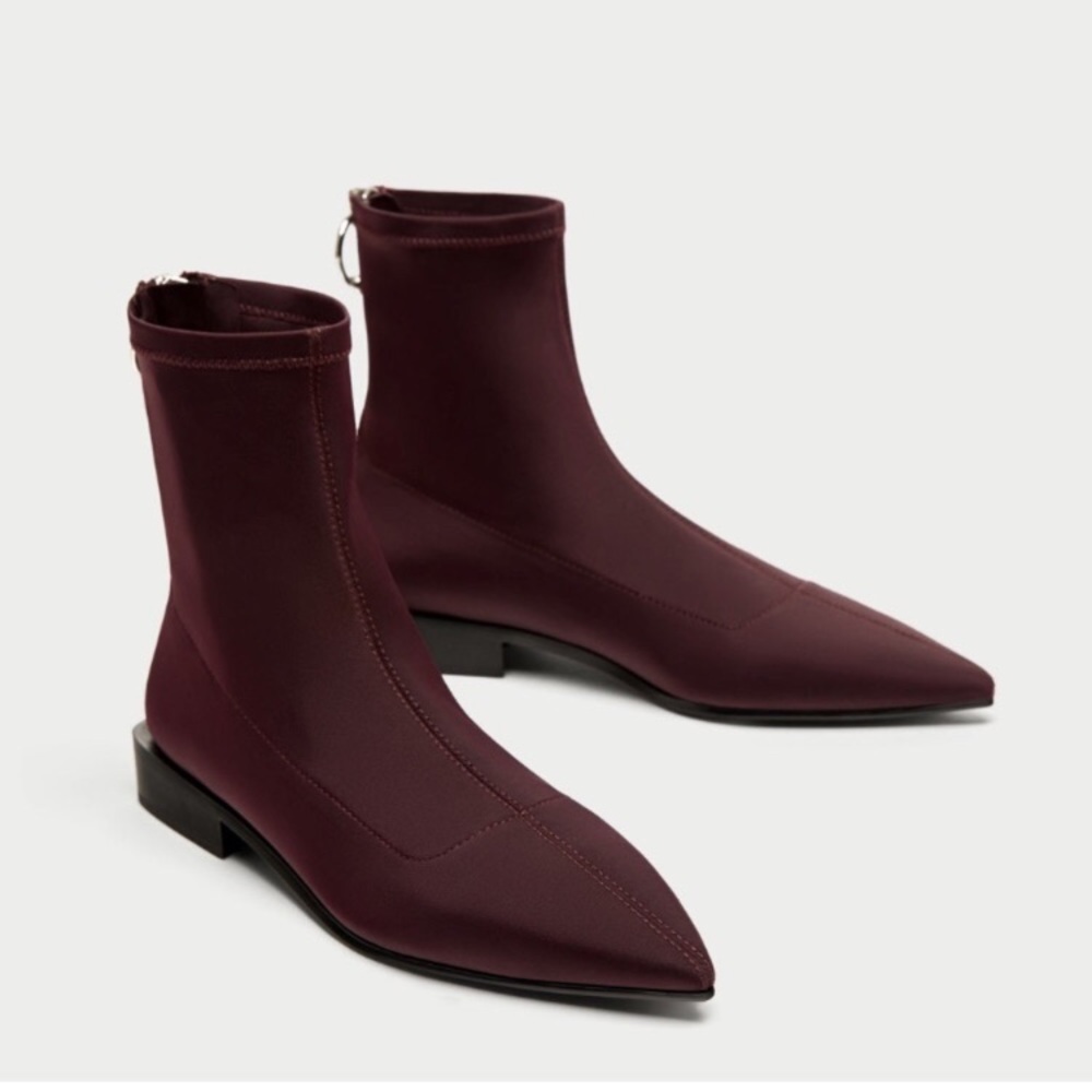 Burgundy zara boots.