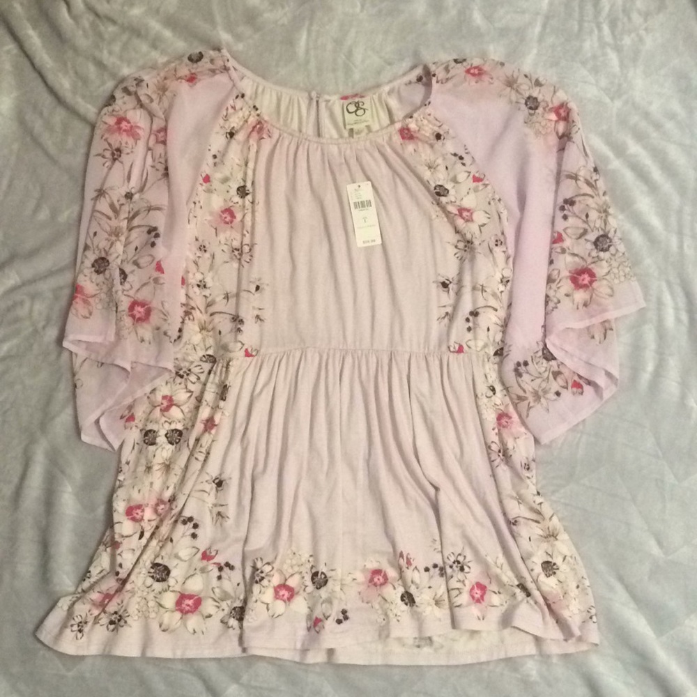 Pink flower top Anthropologie