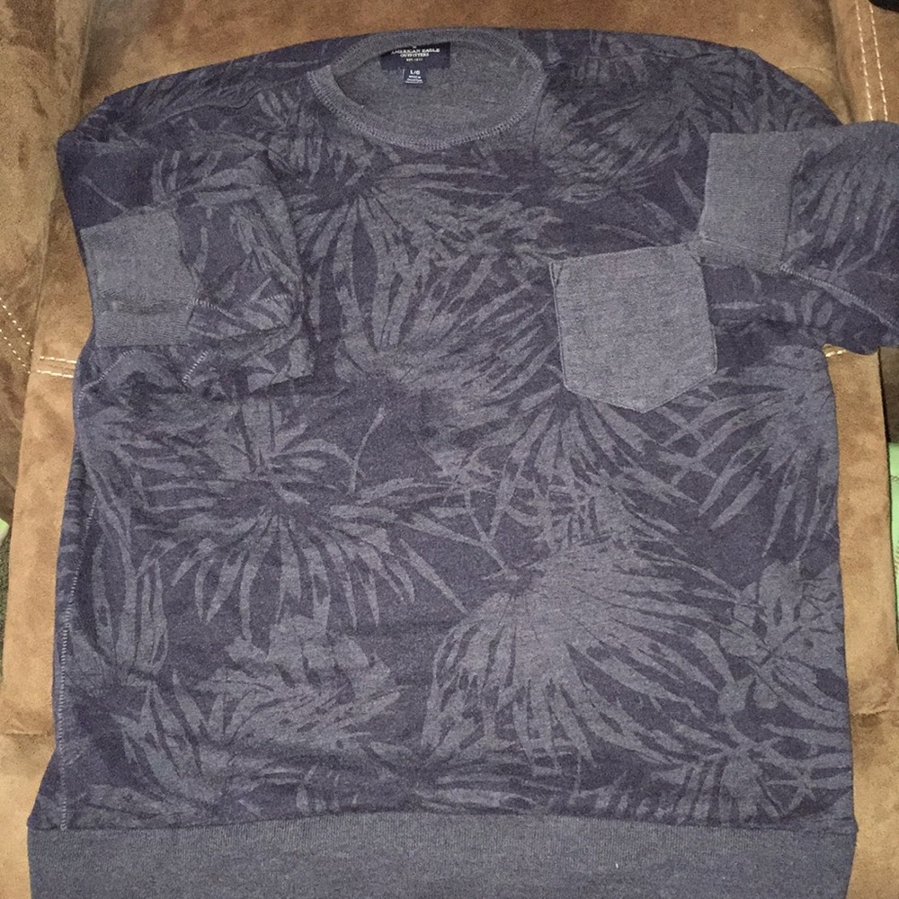 SUPER STYLISH! LIGHT NAVY BLUE-PULLOVER SWEATSHIRT