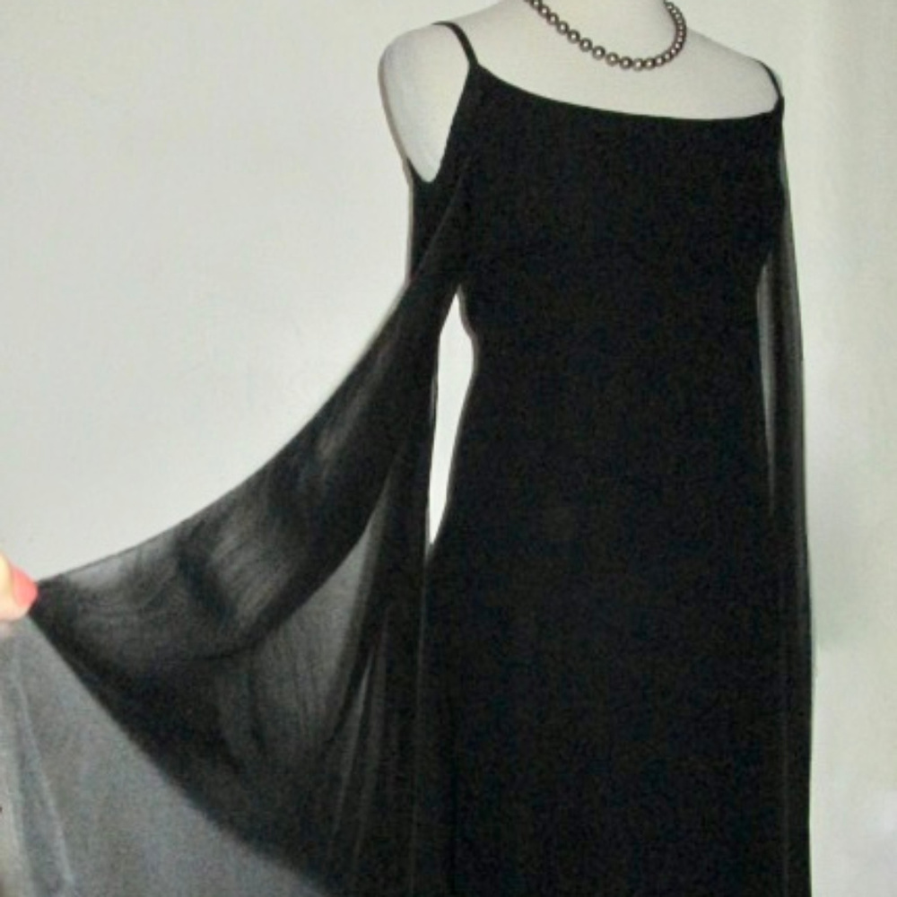 Chanel Luxurious Blk Silk Scarf Dress ~ LBD FR38 S