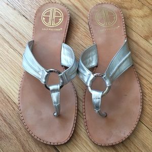 Lilly Pulitzer Silver McKim Silver Sandals Size 7
