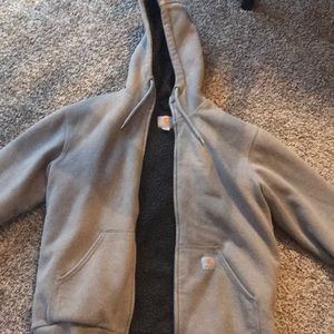 MENS Carhartt fleece sherpa lined zip up hoodie