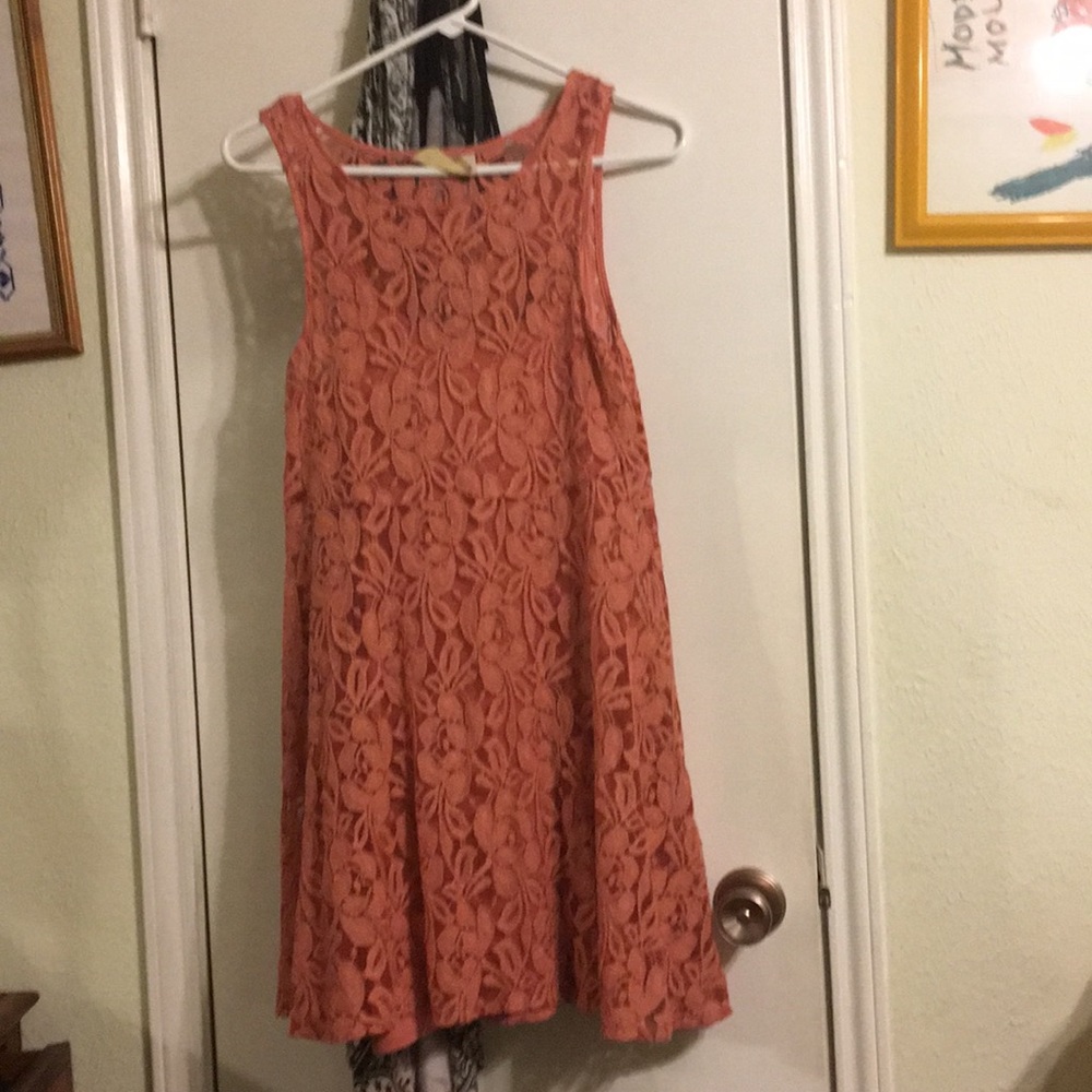 Coral lace free people dress