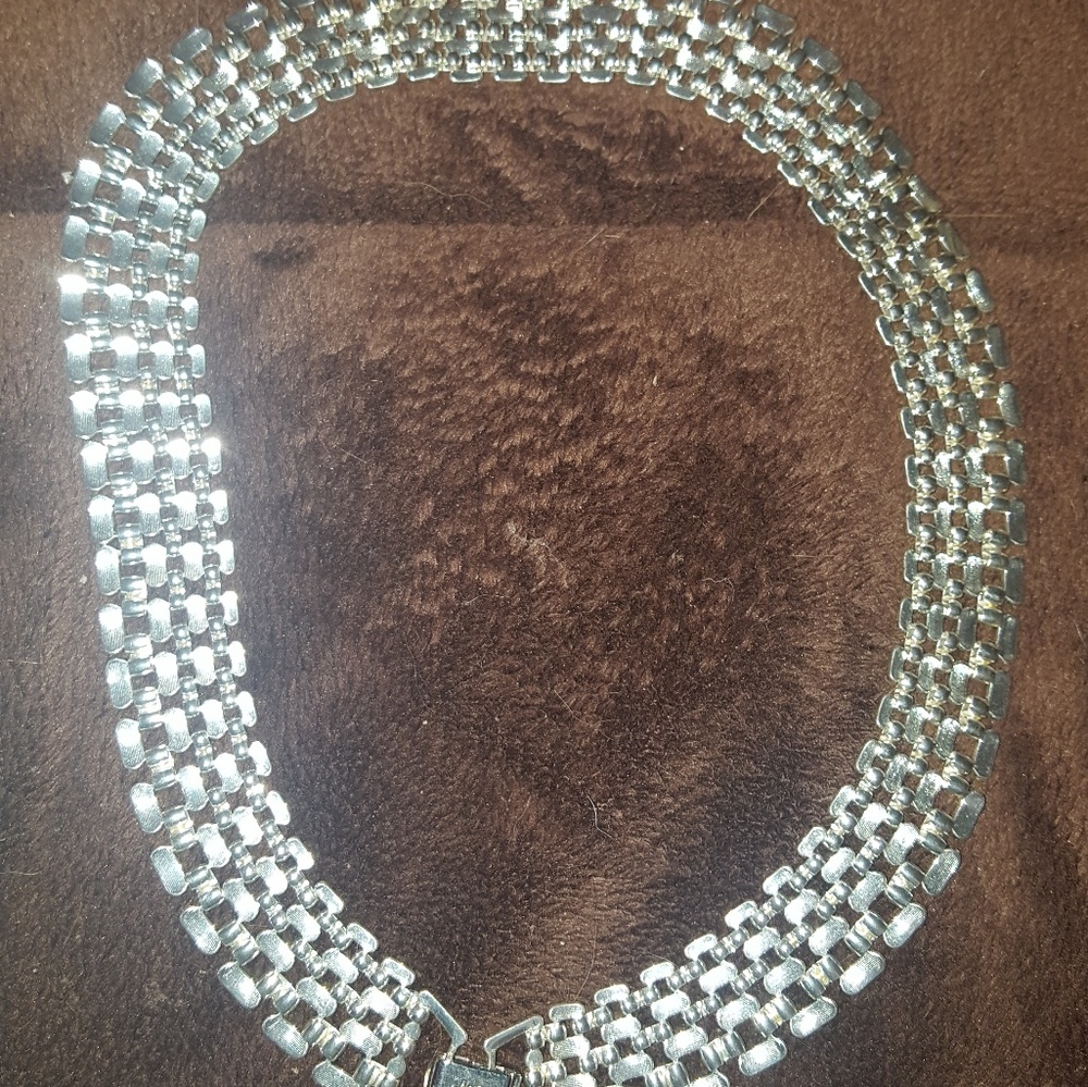Silver plated choker style necklace