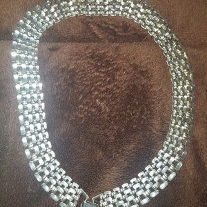 Silver plated choker style necklace