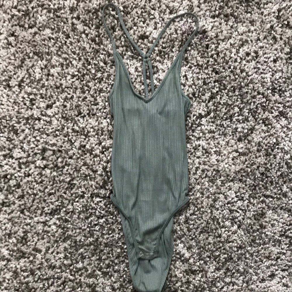 Top Shop Olive Green Bodysuit