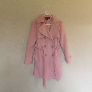 Pea coat •• blush pink •• chevron pattern