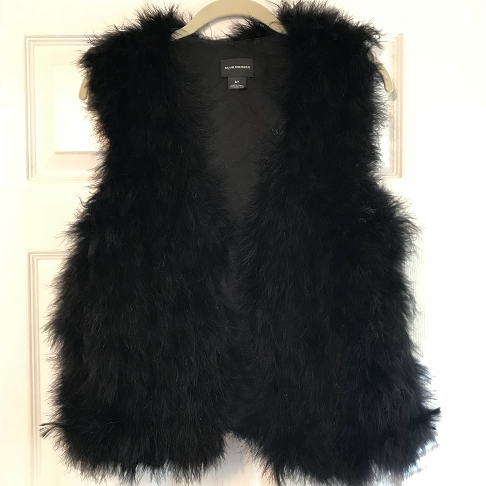 Club Monaco Marabou Feather Vest