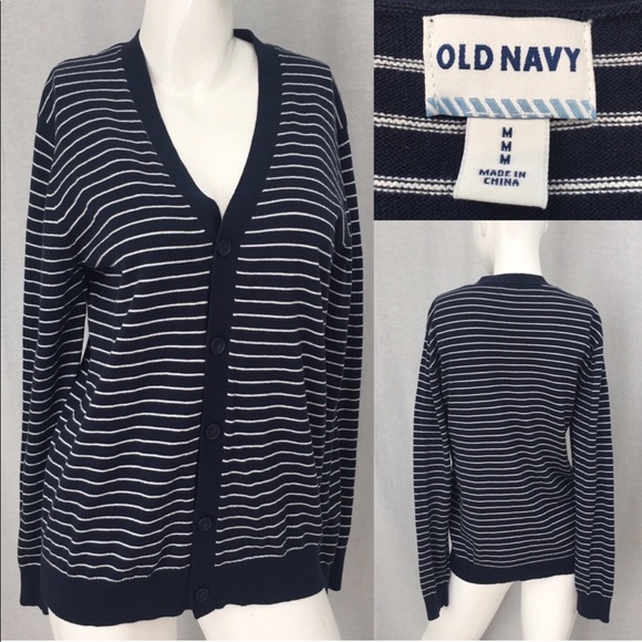 Old Navy Sweaters - SOLD 🍂Sz Medium Old Navy Striped V-neck Cardigan