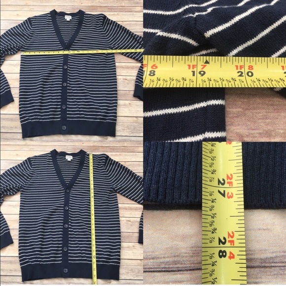 SOLD 🍂Sz Medium Old Navy Striped V-neck Cardigan - Picture 2 of 7