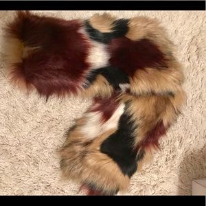 Express multicolor faux fur scarf/shawl