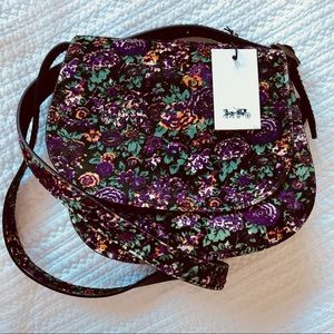 NWT Coach crossbody flower print calf hair/leather